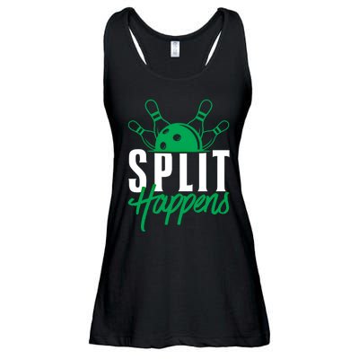 Split Happens Funny Bowling Team Bowler Pin Humor Gift Ladies Essential Flowy Tank