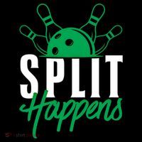Split Happens Funny Bowling Team Bowler Pin Humor Gift Flatbill Hat