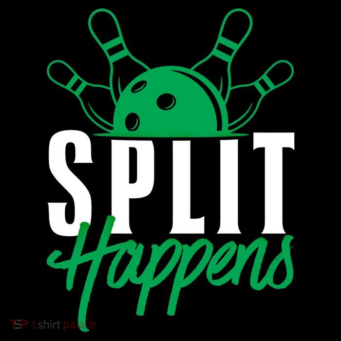 Split Happens Funny Bowling Team Bowler Pin Humor Gift Flatbill Hat