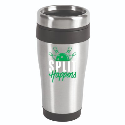 Split Happens Funny Bowling Team Bowler Pin Humor Gift 16oz Travel Tumbler