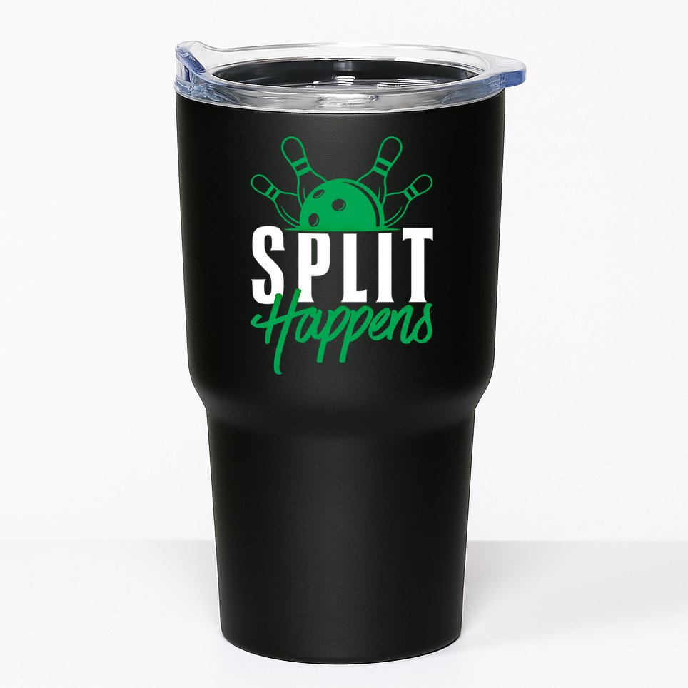 Split Happens Funny Bowling Team Bowler Pin Humor Gift Tumbler