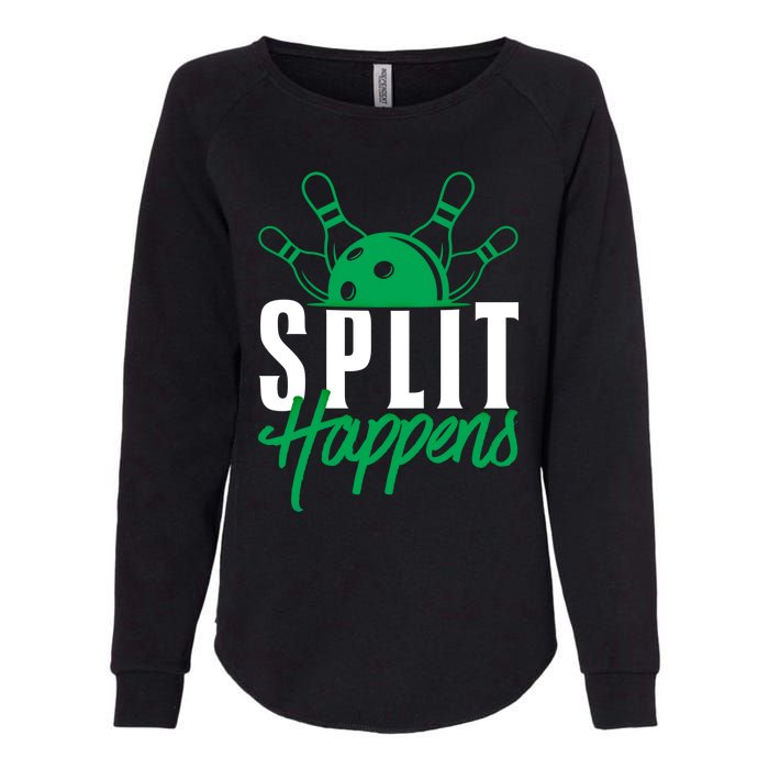 Split Happens Funny Bowling Team Bowler Pin Humor Gift Womens California Wash Sweatshirt