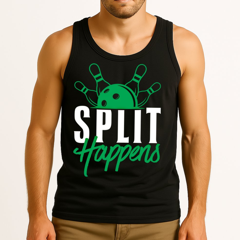 Split Happens Funny Bowling Team Bowler Pin Humor Gift Tank Top