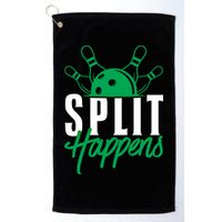 Split Happens Funny Bowling Team Bowler Pin Humor Gift Golf Towel