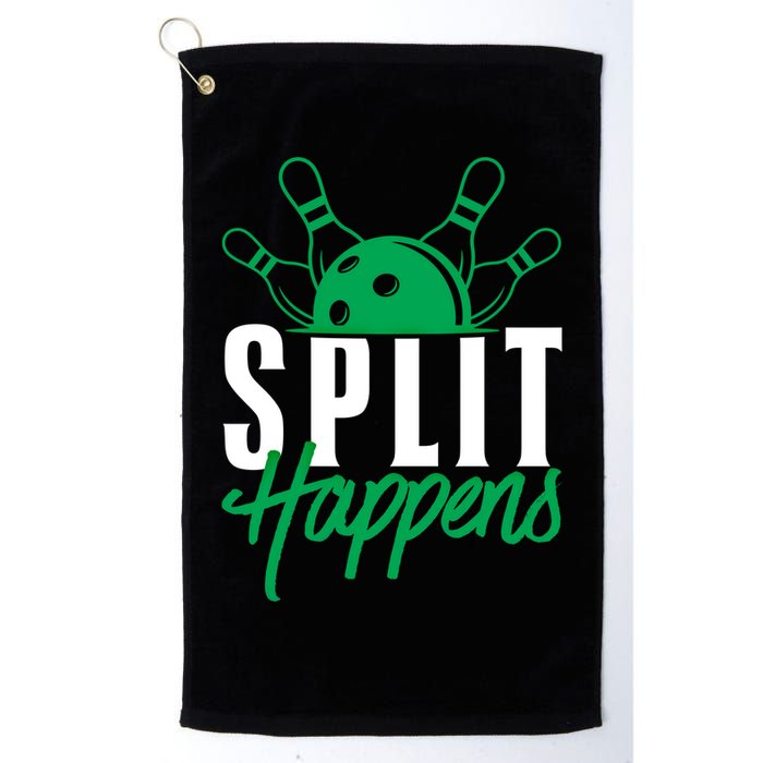 Split Happens Funny Bowling Team Bowler Pin Humor Gift Golf Towel