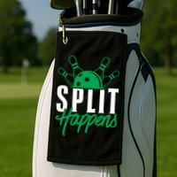Split Happens Funny Bowling Team Bowler Pin Humor Gift Golf Towel