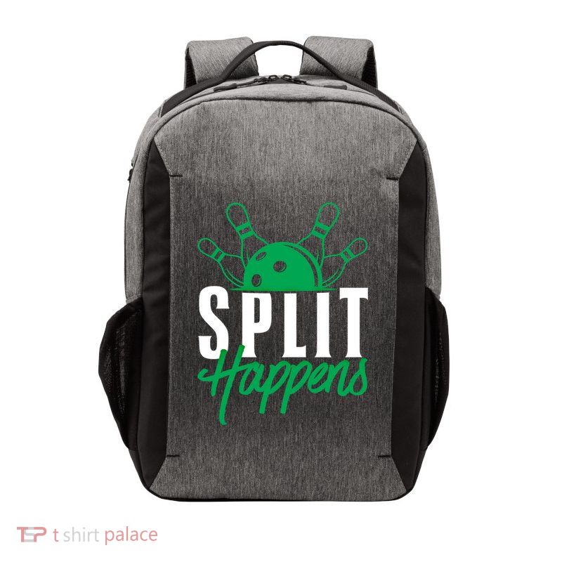 Split Happens Funny Bowling Team Bowler Pin Humor Gift Vector Backpack