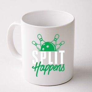 Split Happens Funny Bowling Team Bowler Pin Humor Gift Coffee Mug