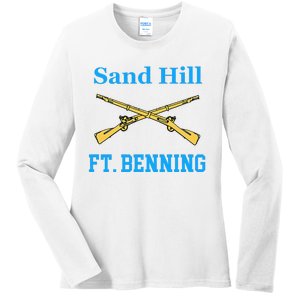 Sand Hill Fort Benning U.S. Army Infantry Grunt Ladies Long Sleeve Shirt