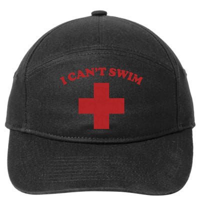 Summer Humor Funny Pool Lifeguard I Cant Swim 7-Panel Snapback Hat