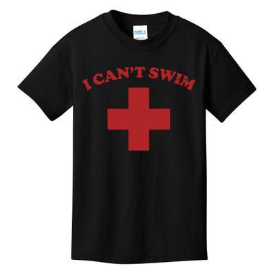 Summer Humor Funny Pool Lifeguard I Cant Swim Kids T-Shirt