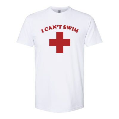 Summer Humor Funny Pool Lifeguard I Cant Swim Softstyle CVC T-Shirt