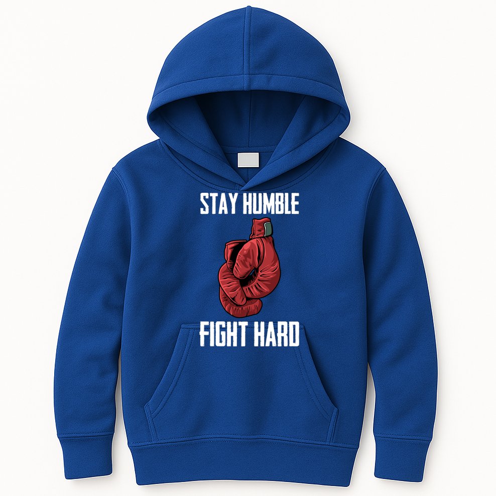 Stay Humble Fight Hard Boxing Gloves Boxer Gift Kids Hoodie