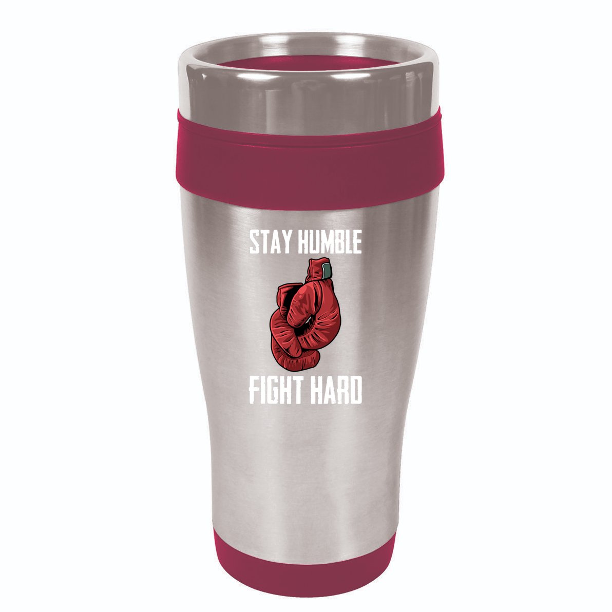 Stay Humble Fight Hard Boxing Gloves Boxer Gift 16oz Travel Tumbler