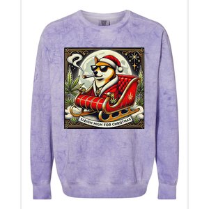 Sleigh High For Christmas Premium Heavyweight Colorblast Crewneck Sweatshirt