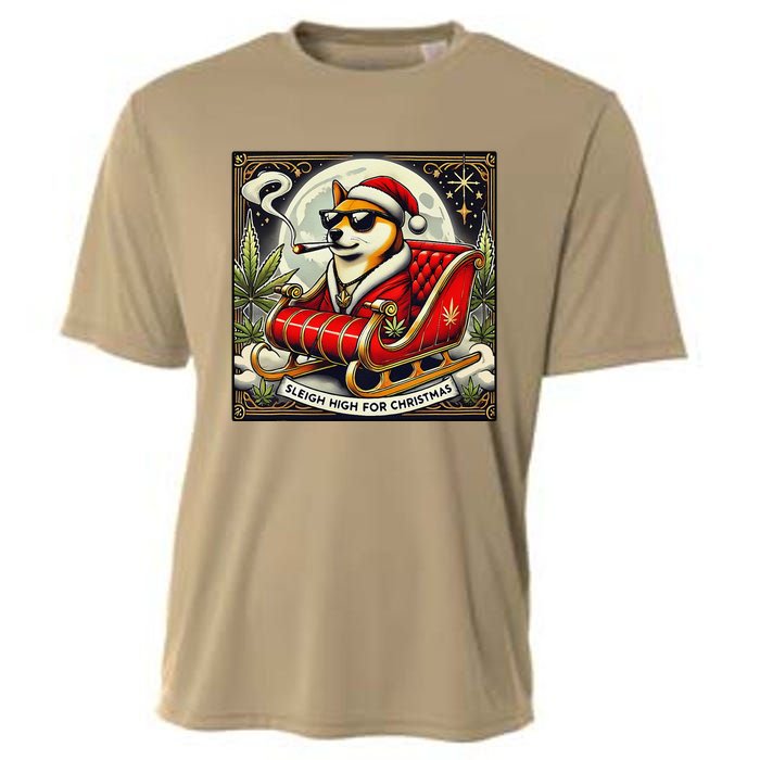 Sleigh High For Christmas Premium Heavyweight Cooling Performance Crew T-Shirt