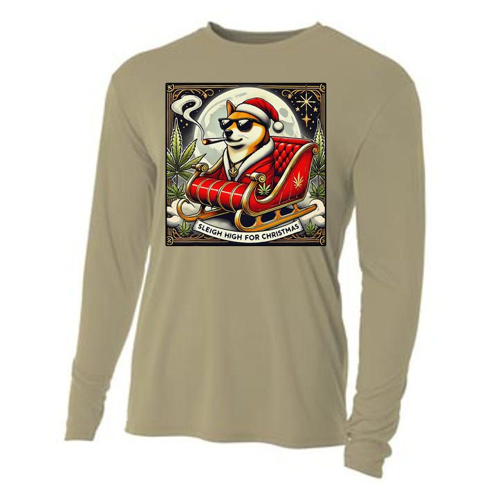 Sleigh High For Christmas Premium Heavyweight Cooling Performance Long Sleeve Crew