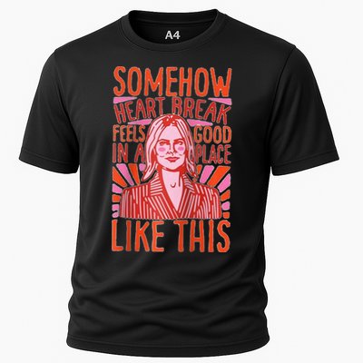 Somehow Heartbreak Feels Good In A Place Like This Raglan Baseball Cooling Performance Crew T-Shirt