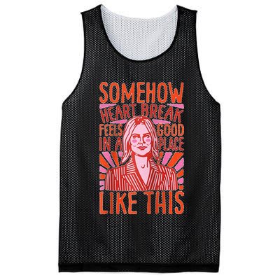 Somehow Heartbreak Feels Good In A Place Like This Raglan Baseball Mesh Reversible Basketball Jersey Tank