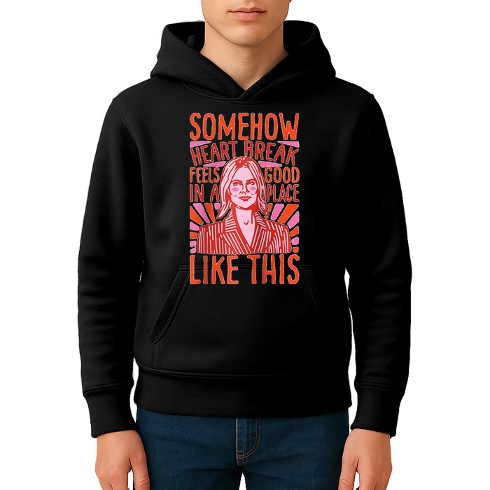 Somehow Heartbreak Feels Good In A Place Like This Raglan Baseball Kids Hoodie