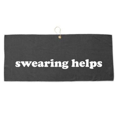 Swearing Helps Funny Curse Word Sarcastic Large Microfiber Waffle Golf Towel