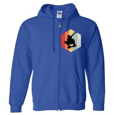 Skaters Having Fun Retro Sunset Skateboard Gift N Skaters Funny Gift Full Zip Hoodie