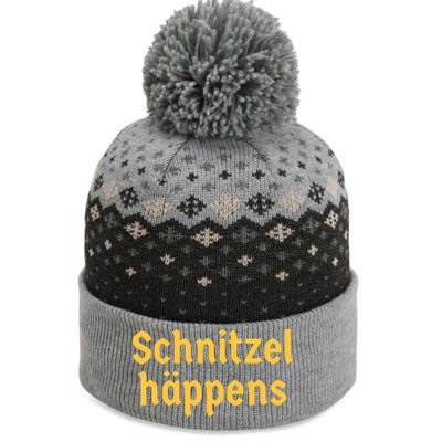 Schnitzel Happens Funny German Beer Oktoberfest The Baniff Cuffed Pom Beanie