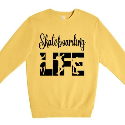 Skaters Having Fun Pro Skateboarding Life Gift For Teen Gift Premium Crewneck Sweatshirt