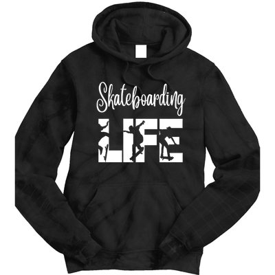 Skaters Having Fun Pro Skateboarding Life Gift For Teen Gift Tie Dye Hoodie