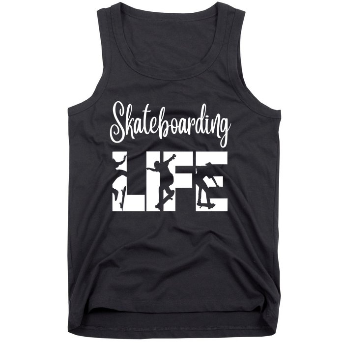 Skaters Having Fun Pro Skateboarding Life Gift For Teen Gift Tank Top