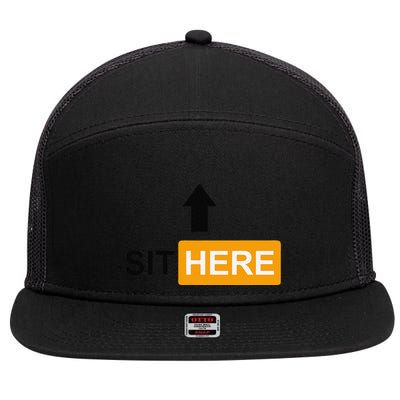 Sit Here Face Sitters Lifestyle Sexy Category 7 Panel Mesh Trucker Snapback Hat