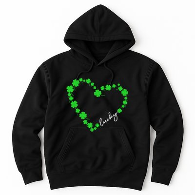 Shamrock Heart Four Leaf Clover Lucky St Patricks Day Hoodie