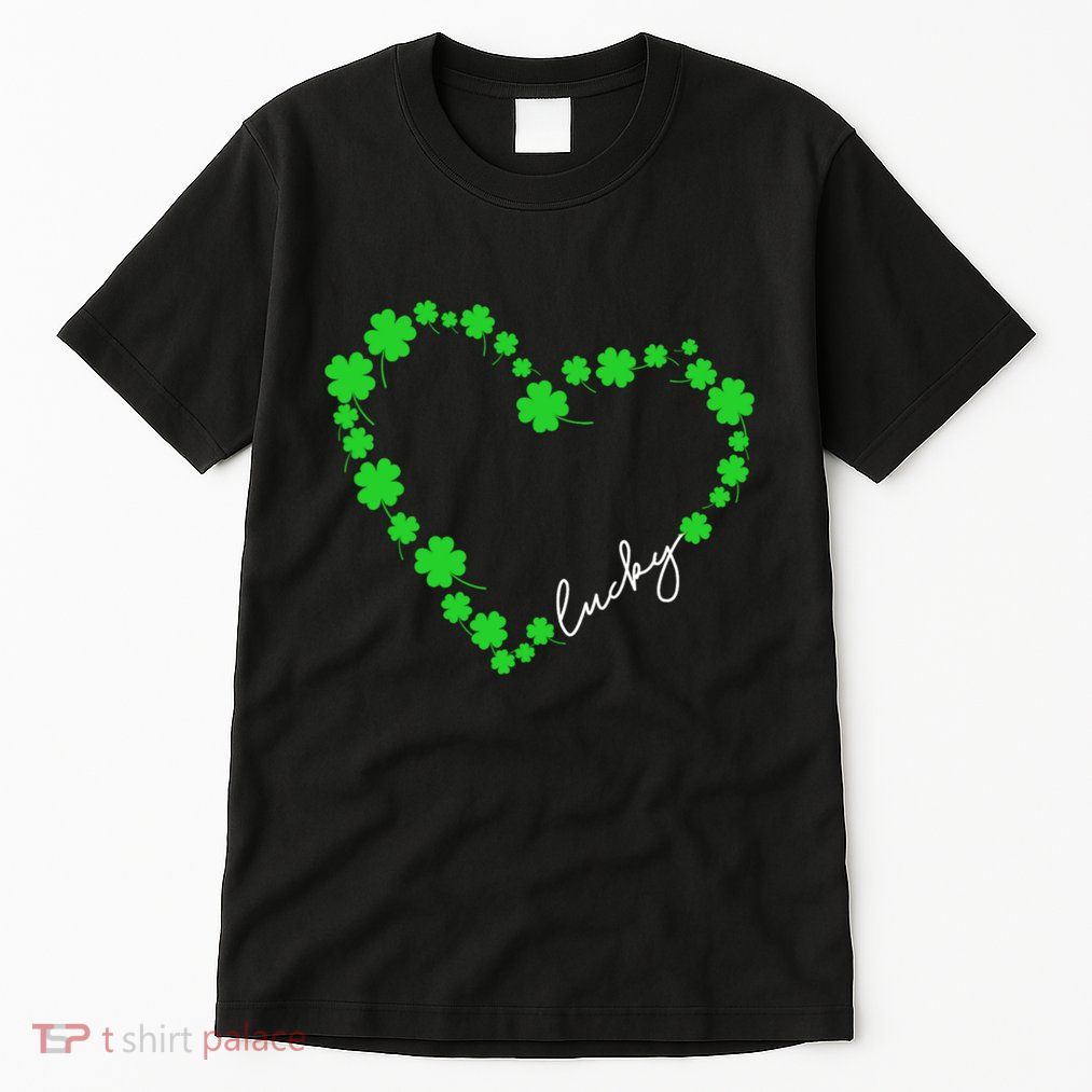 Shamrock Heart Four Leaf Clover Lucky St Patricks Day Tall T-Shirt