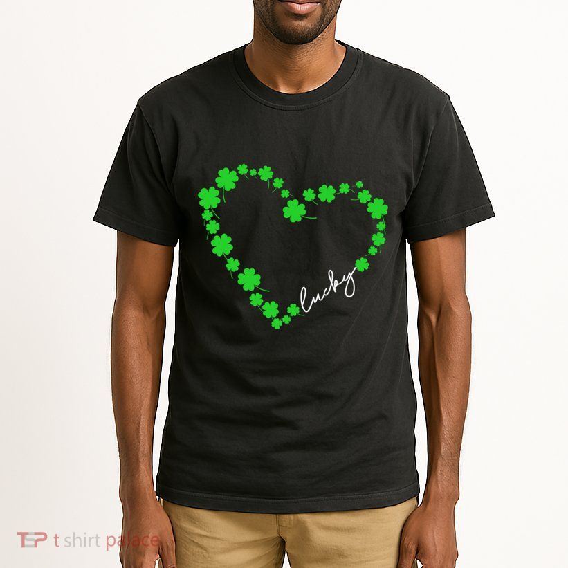 Shamrock Heart Four Leaf Clover Lucky St Patricks Day Tall T-Shirt