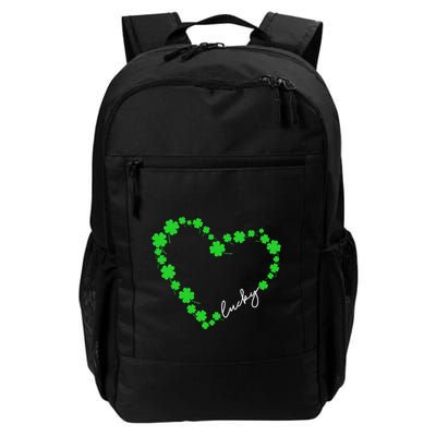 Shamrock Heart Four Leaf Clover Lucky St Patricks Day Backpack