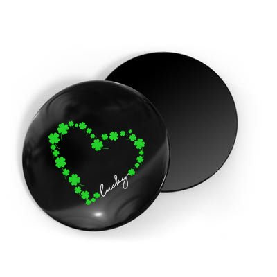 Shamrock Heart Four Leaf Clover Lucky St Patricks Day Magnet