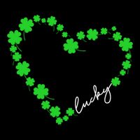 Shamrock Heart Four Leaf Clover Lucky St Patricks Day Youth Performance Sprint T-Shirt