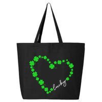Shamrock Heart Four Leaf Clover Lucky St Patricks Day 25L Jumbo Tote