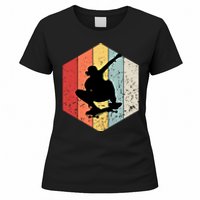 Skaters Having Fun Retro Sunset Skateboard Gift Teen Skaters Funny Gift Women's T-Shirt