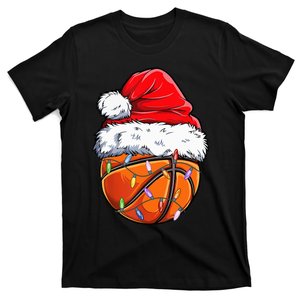 Santa Hat for Basketball Fans Hilarious Christmas Gift T-Shirt