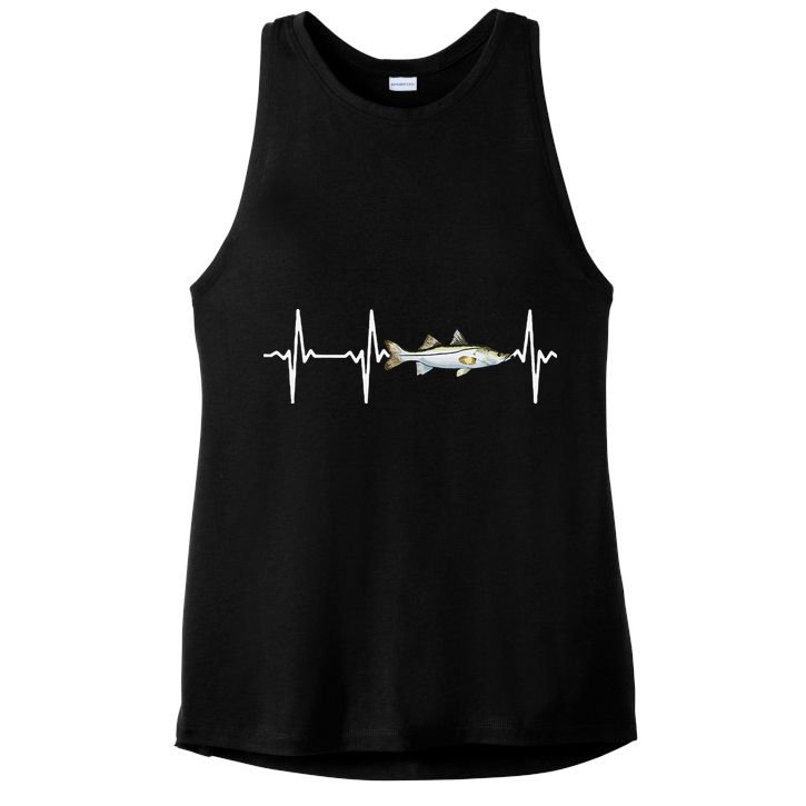 Snook Heartbeat For Saltwater Fish Fishing Lovers Ladies PosiCharge Tri-Blend Wicking Tank