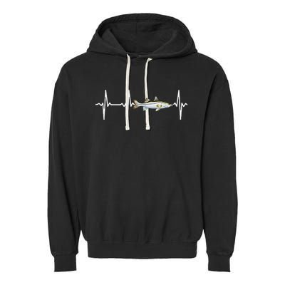 Snook Heartbeat For Saltwater Fish Fishing Lovers Garment-Dyed Fleece Hoodie