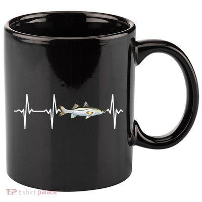 Snook Heartbeat For Saltwater Fish Fishing Lovers 11oz C Handle Ceramic Mug