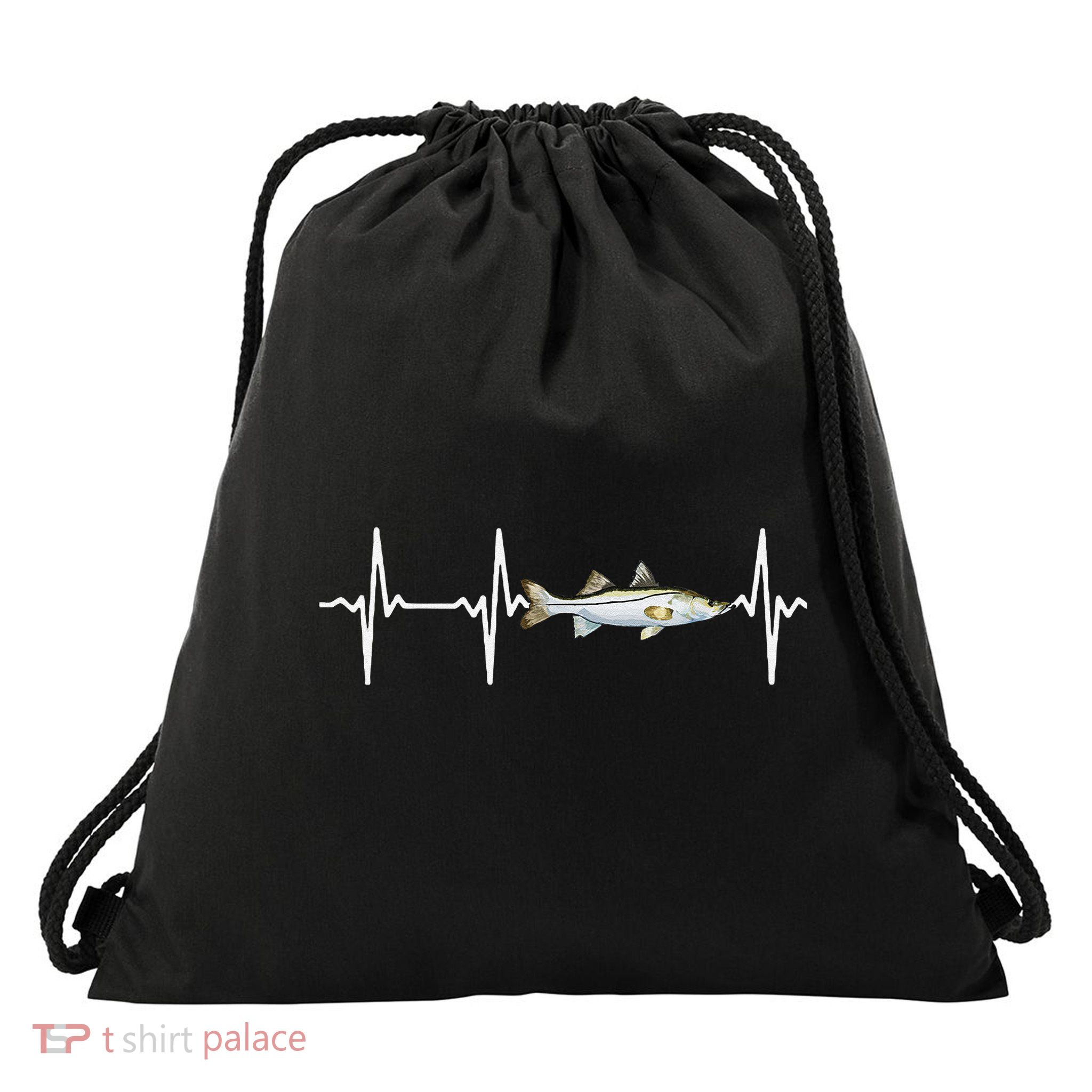 Snook Heartbeat For Saltwater Fish Fishing Lovers Drawstring Bag