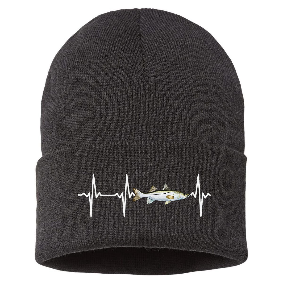 Snook Heartbeat For Saltwater Fish Fishing Lovers Sustainable Knit Beanie