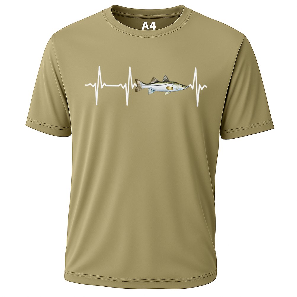 Snook Heartbeat For Saltwater Fish Fishing Lovers Cooling Performance Crew T-Shirt