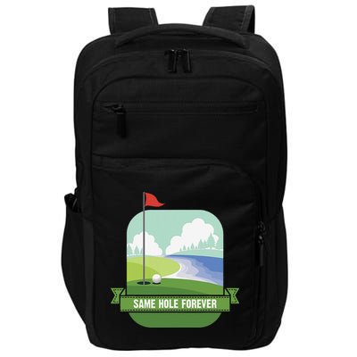 Same Hole Forever Funny Golf Bachelor Party Pre Wedding Impact Tech Backpack