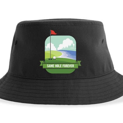 Same Hole Forever Funny Golf Bachelor Party Pre Wedding Sustainable Bucket Hat