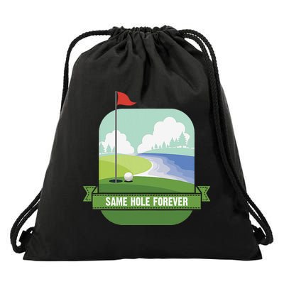 Same Hole Forever Funny Golf Bachelor Party Pre Wedding Drawstring Bag