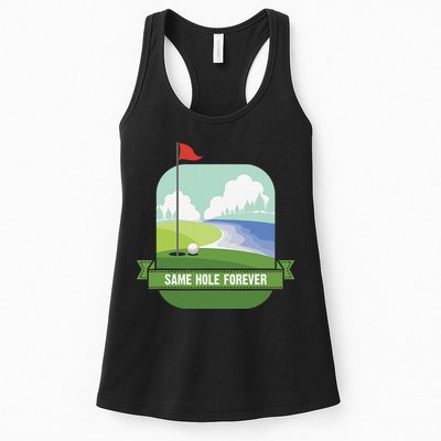 Same Hole Forever Funny Golf Bachelor Party Pre Wedding Womens Tank Top